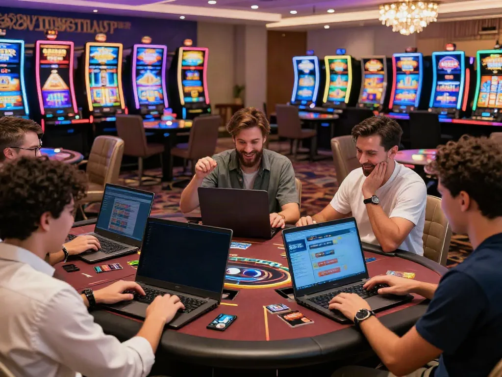 Players enjoying the excitement of visa casinos while engaging in online gaming.