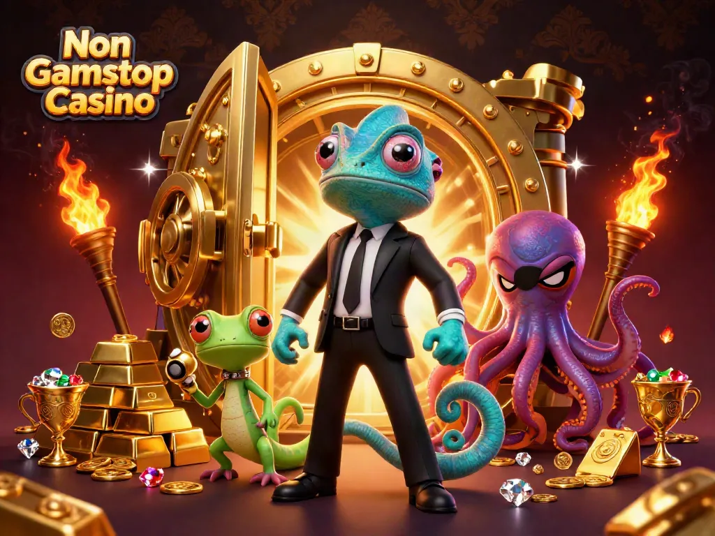 Experience the thrill of a Non Gamstop Casino with vibrant characters, rich treasures, and playful energy.
